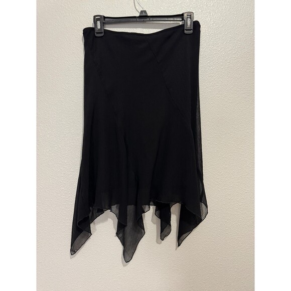 A. Beyer Vintage Y2K  Women Black Drape Goth Handkerchief Hem Skirt Medium USA - Picture 2 of 15